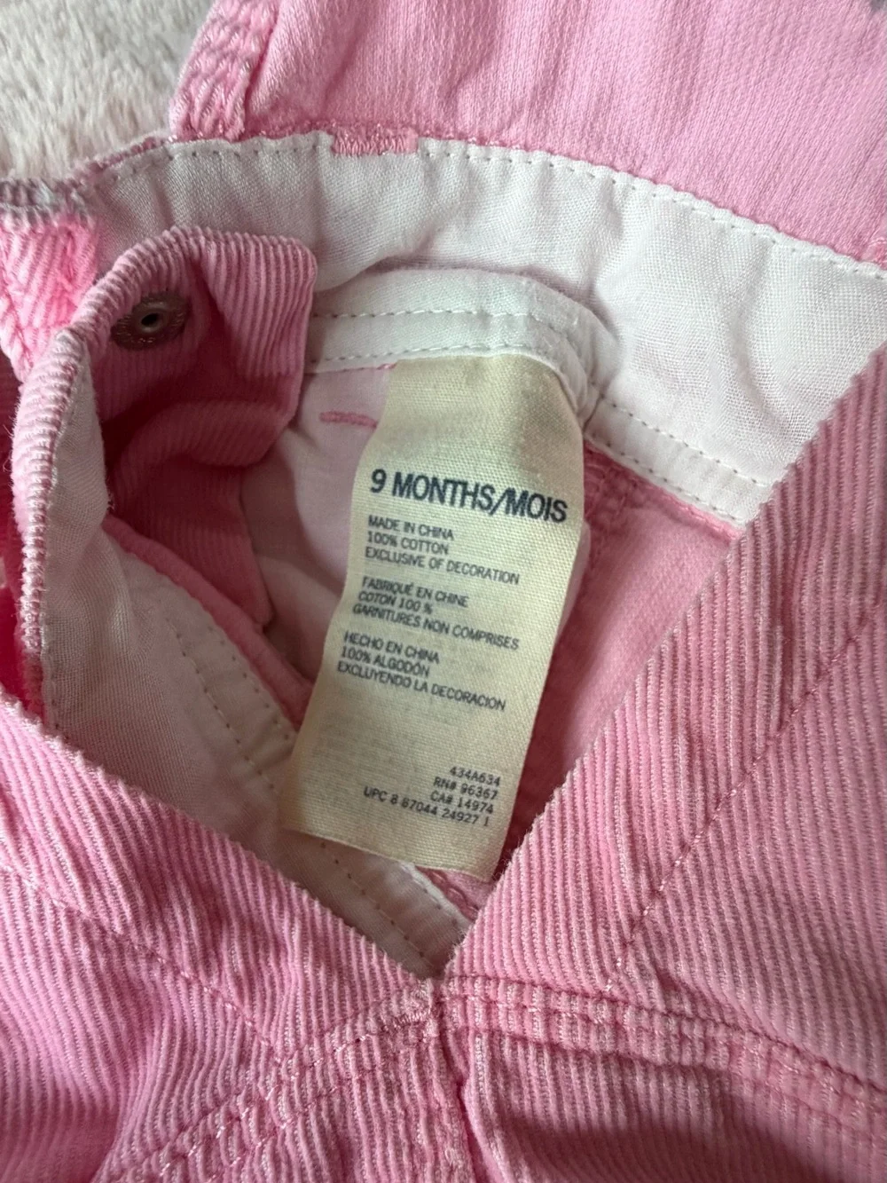 OshKosh B'gosh Light Pink Corduroy Overalls with Front Pocket